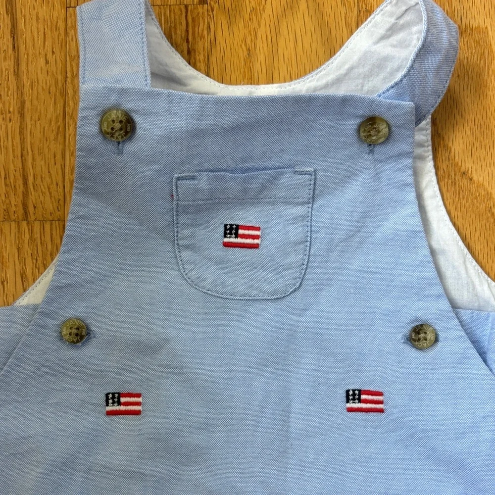 Janie and Jack Light Blue Infant Overalls, Shoes, Hat - Picture 6 of 10